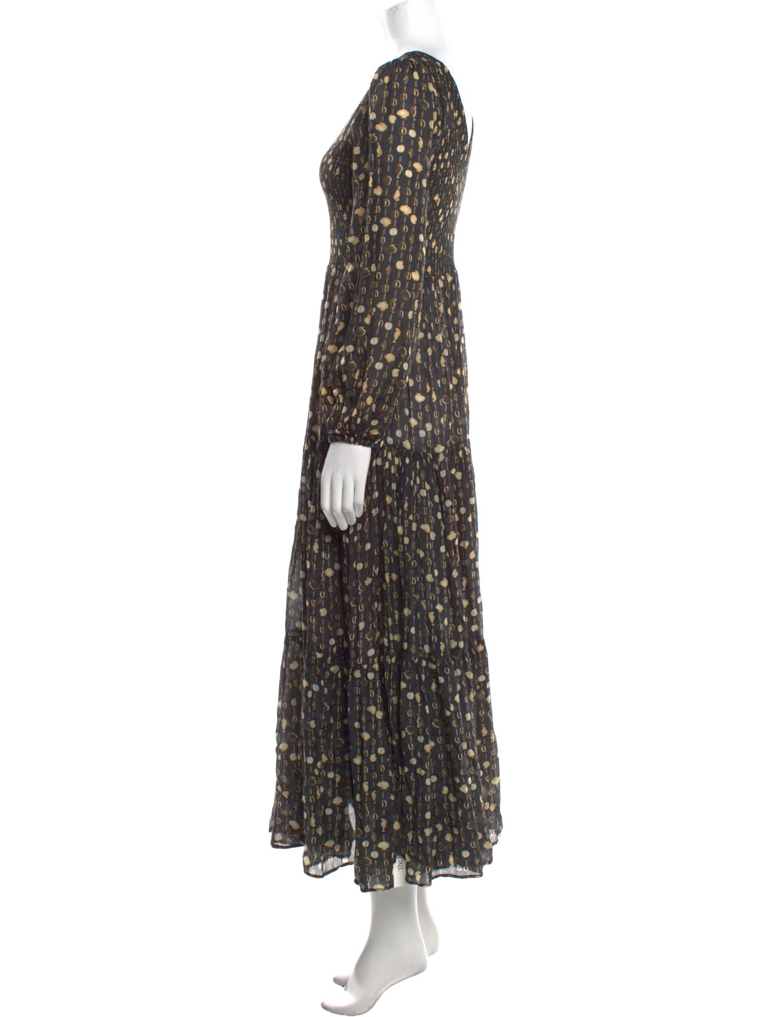 RIXO Printed Long Dress