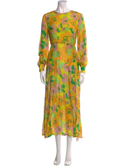 RIXO Floral Print Long Dress