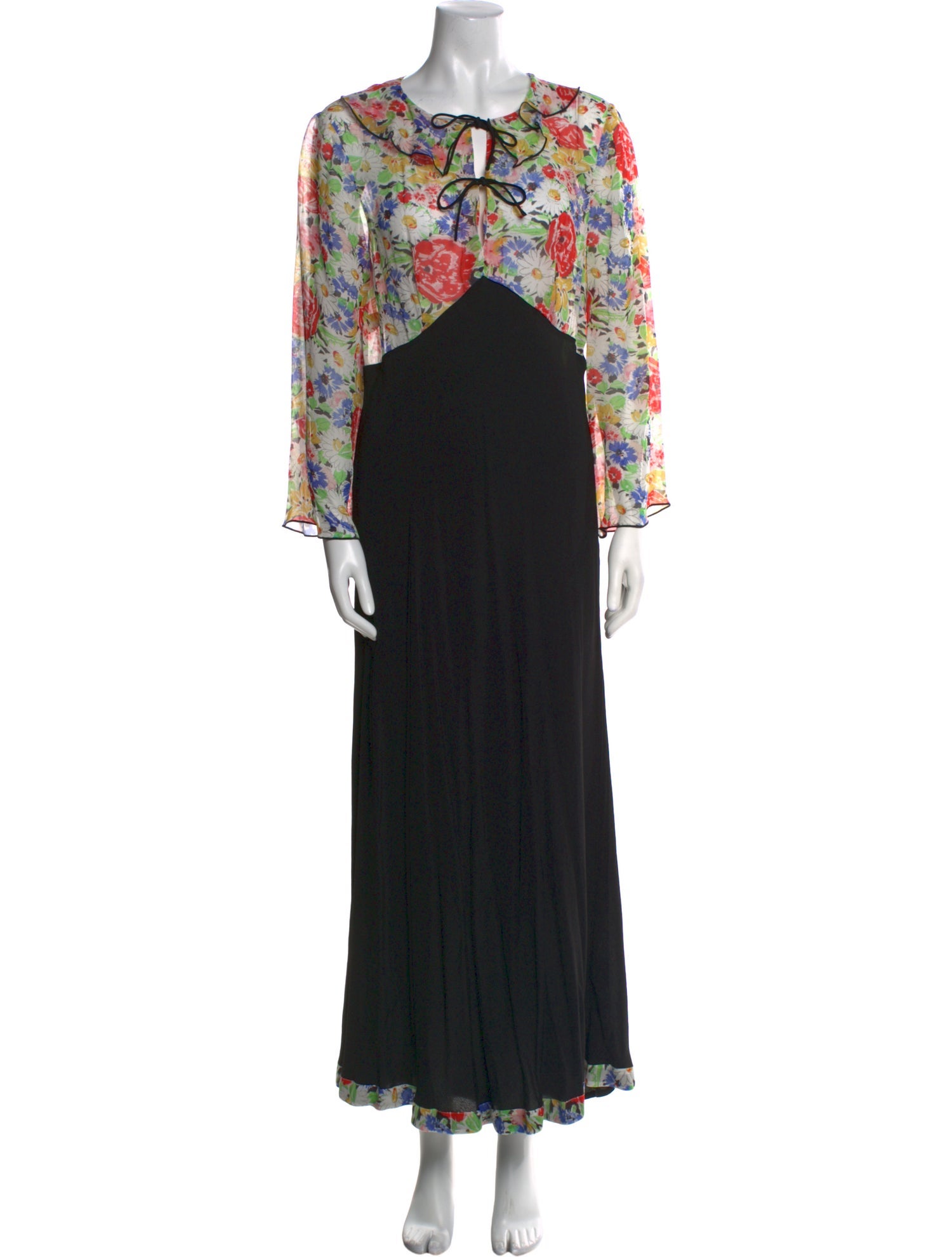 RIXO Printed Long Dress