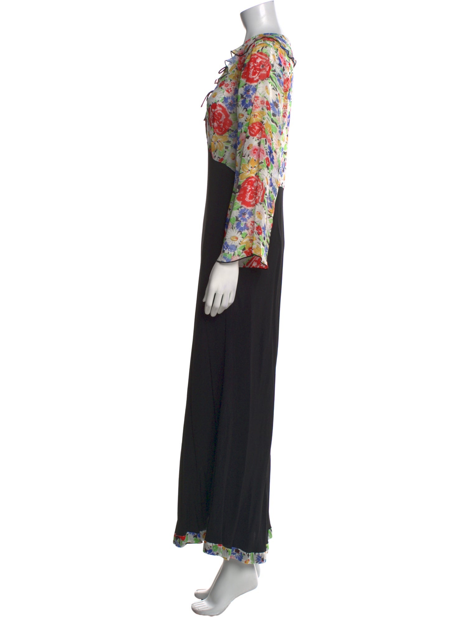 RIXO Printed Long Dress