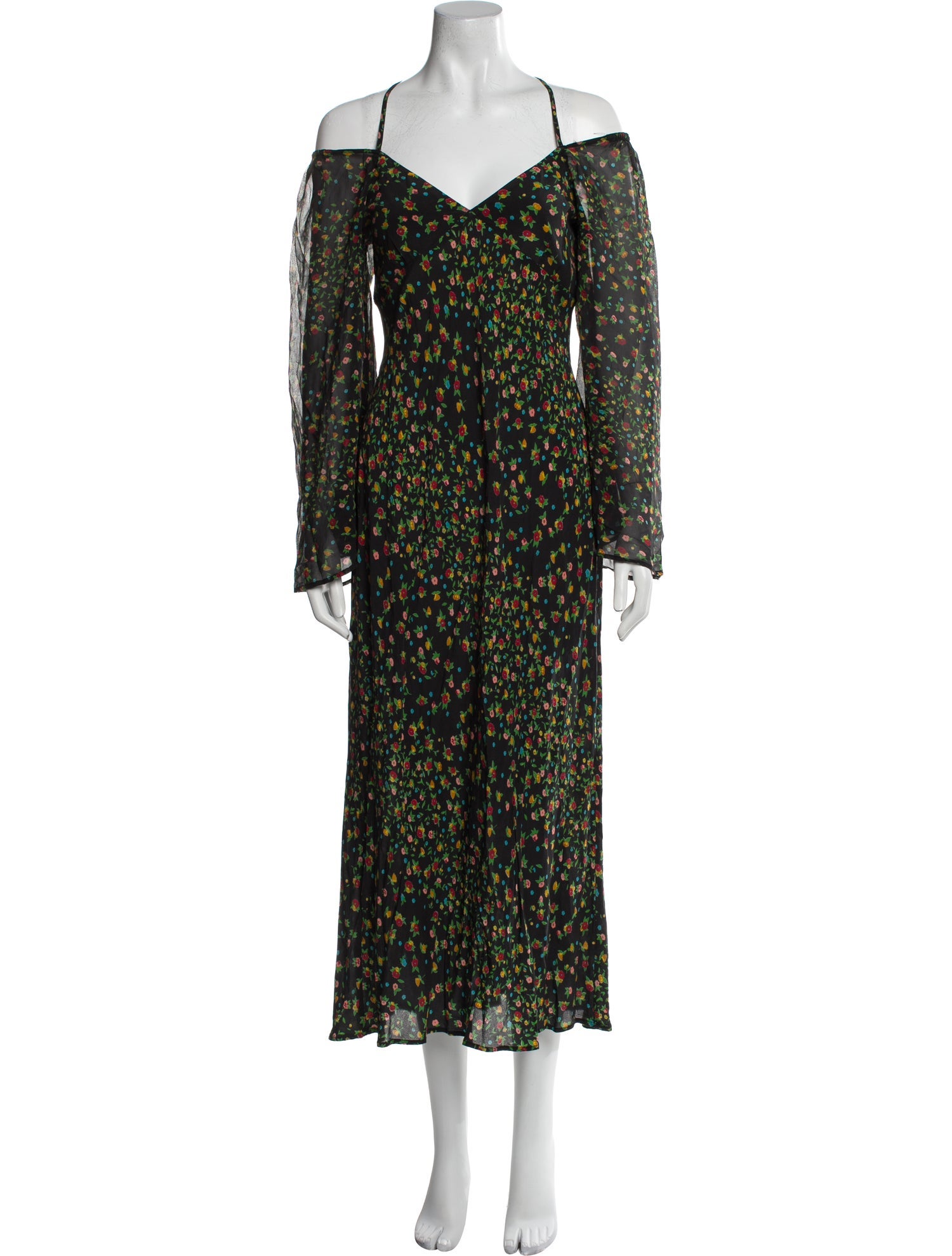 RIXO Silk Long Dress