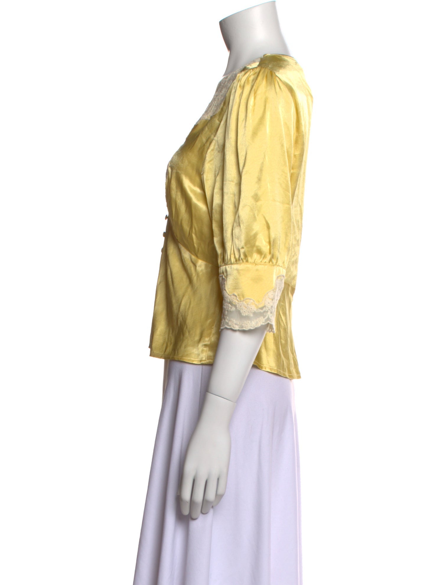 RIXO V-Neck Three-Quarter Sleeve Crop Top w/ Tags