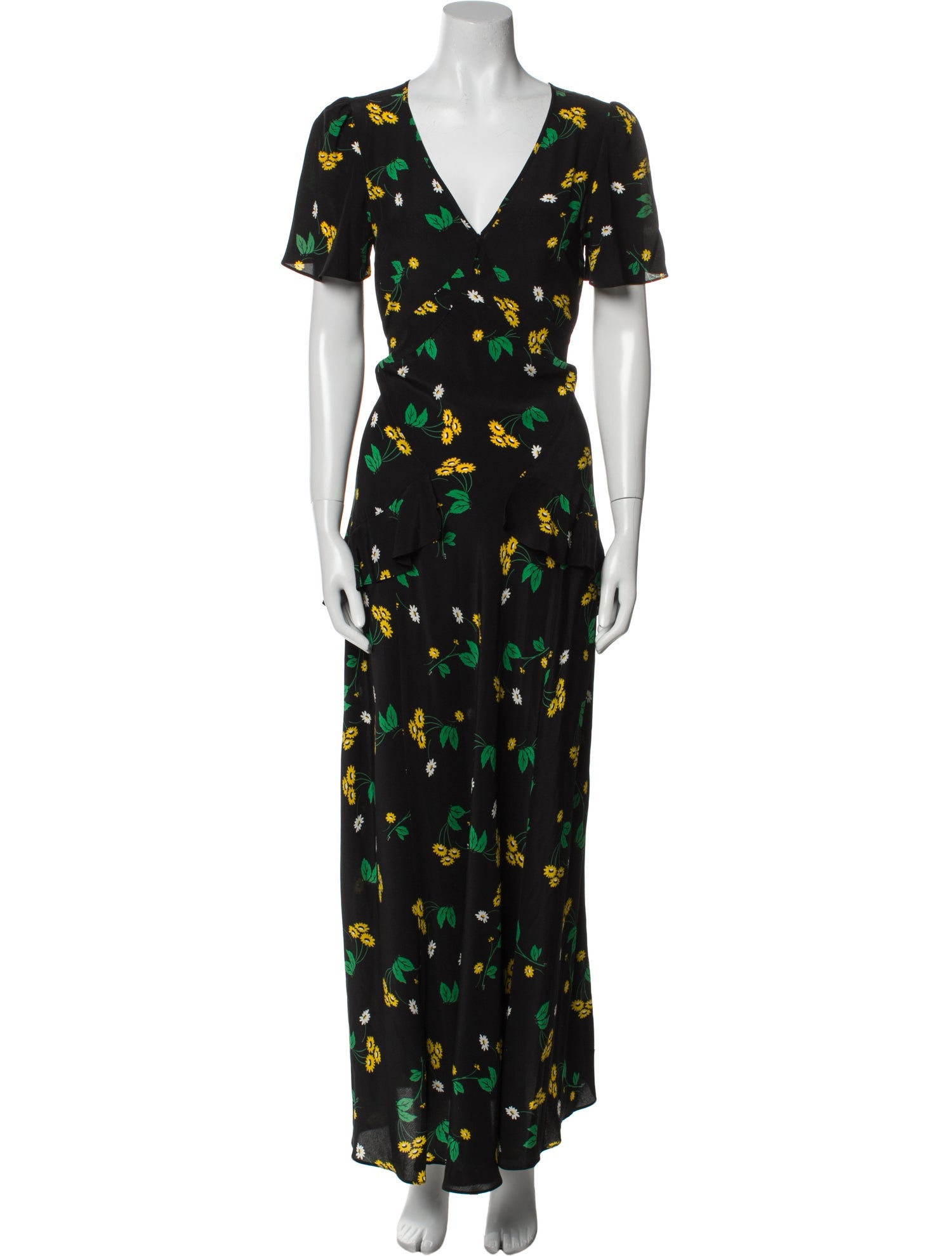 RIXO Silk Long Dress