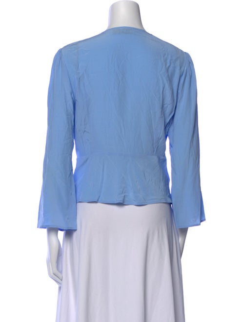 RIXO V-Neck Long Sleeve Blouse