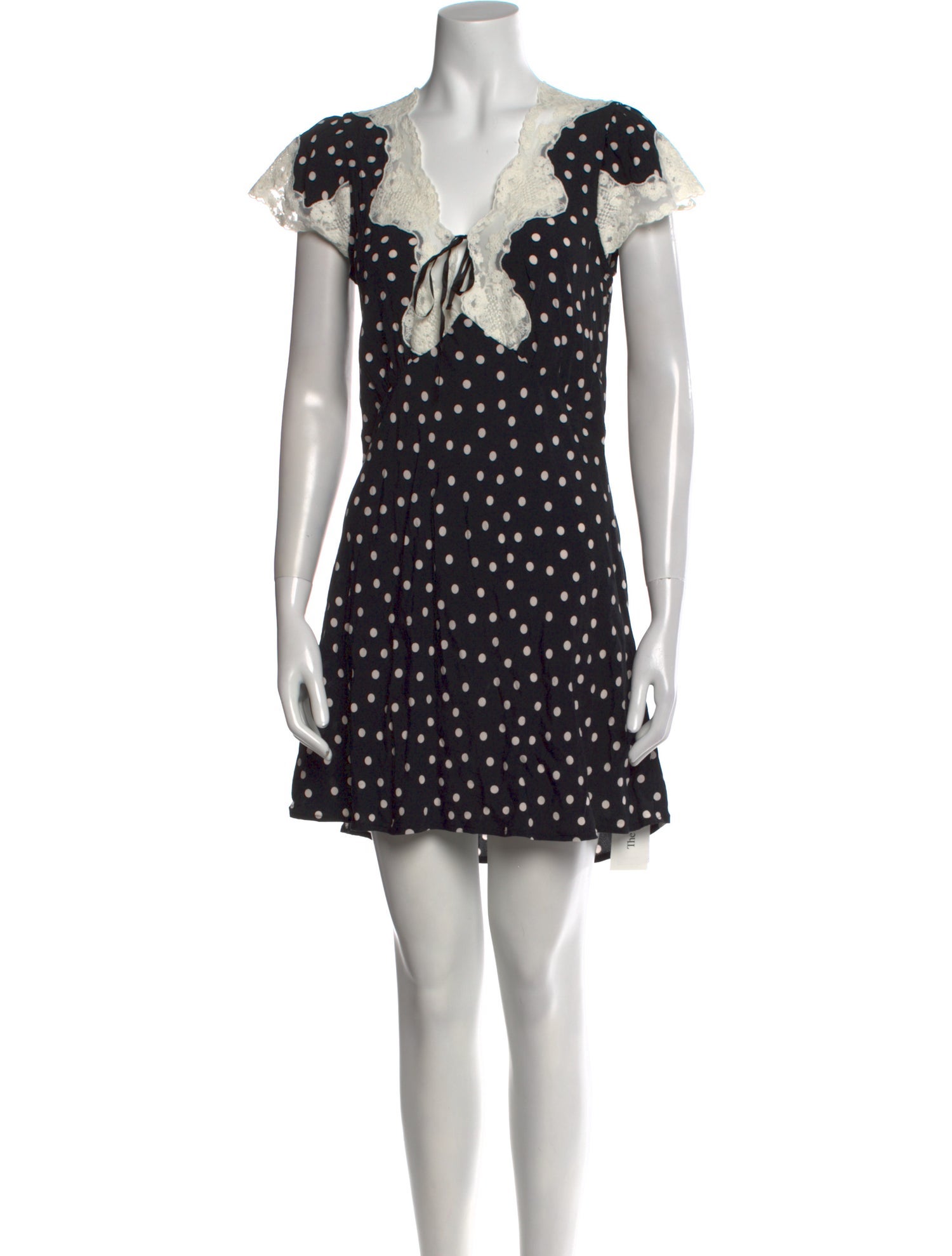 RIXO Polka Dot Print Mini Dress