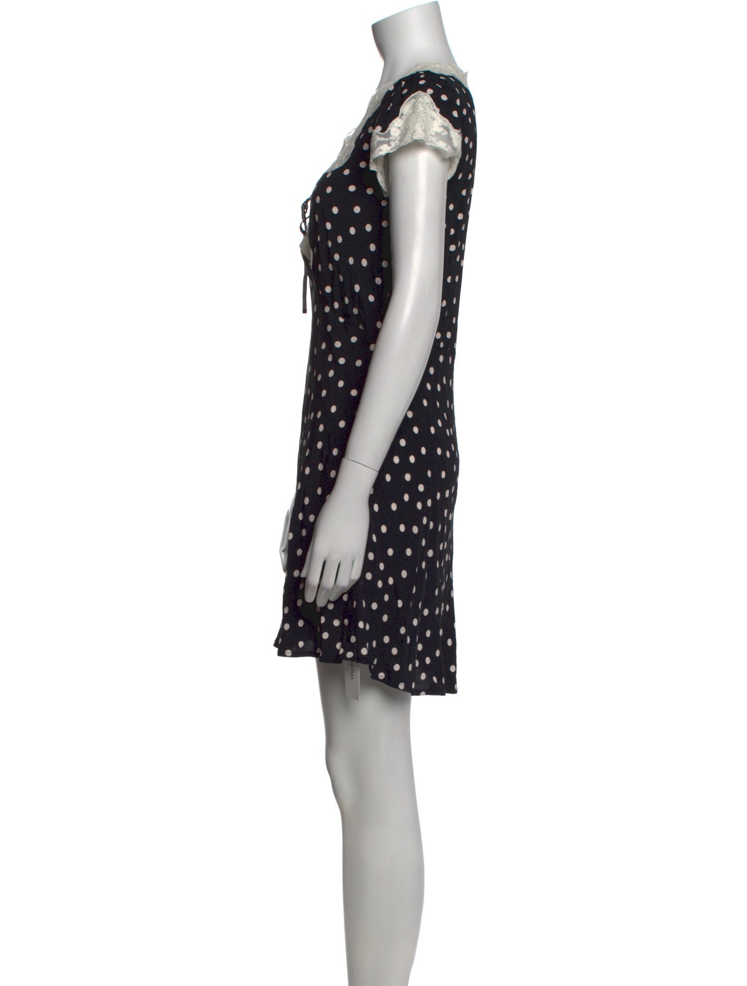 RIXO Polka Dot Print Mini Dress