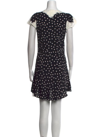RIXO Polka Dot Print Mini Dress