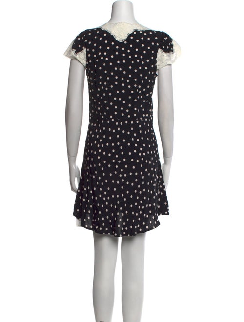 RIXO Polka Dot Print Mini Dress