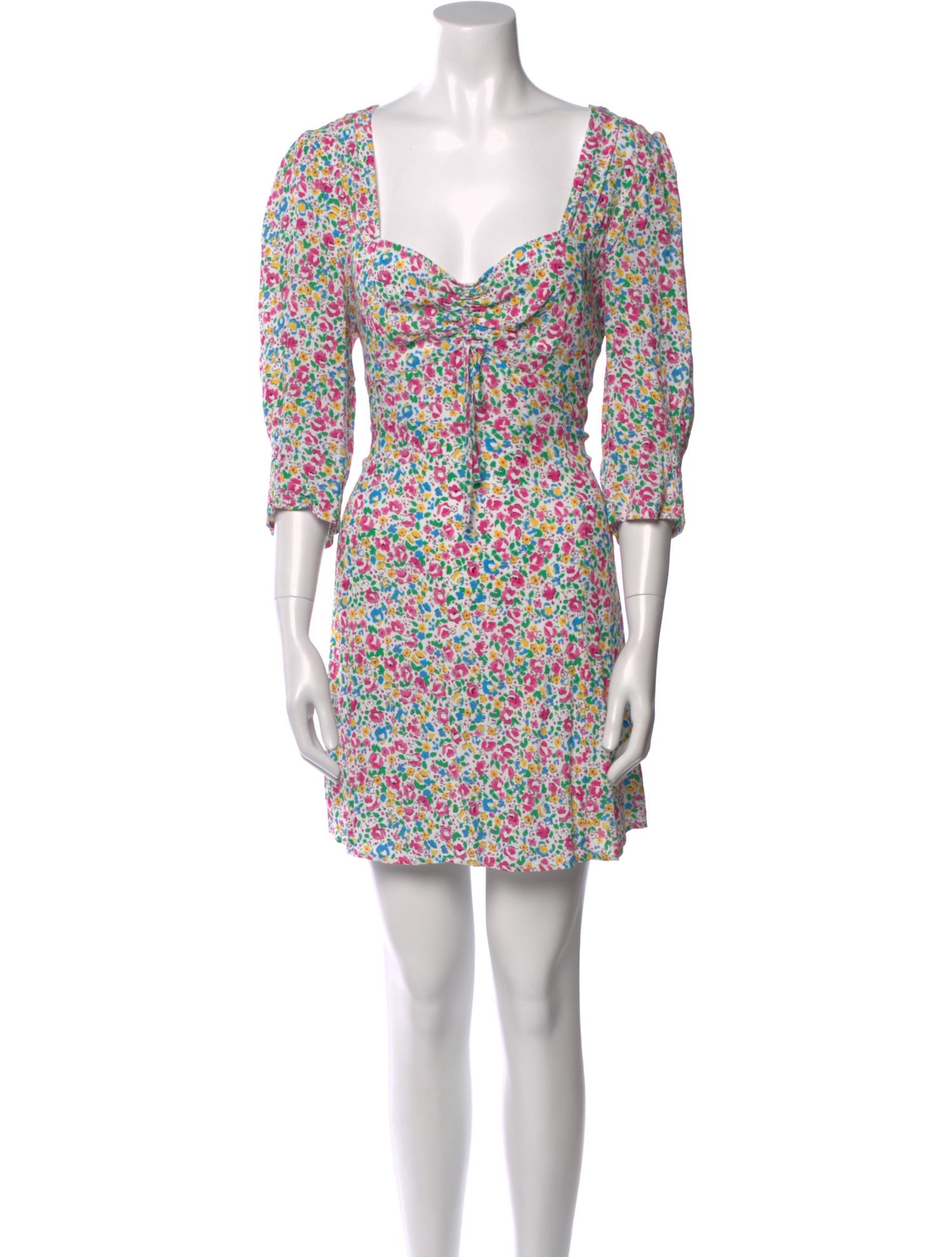 RIXO Floral Print Mini Dress