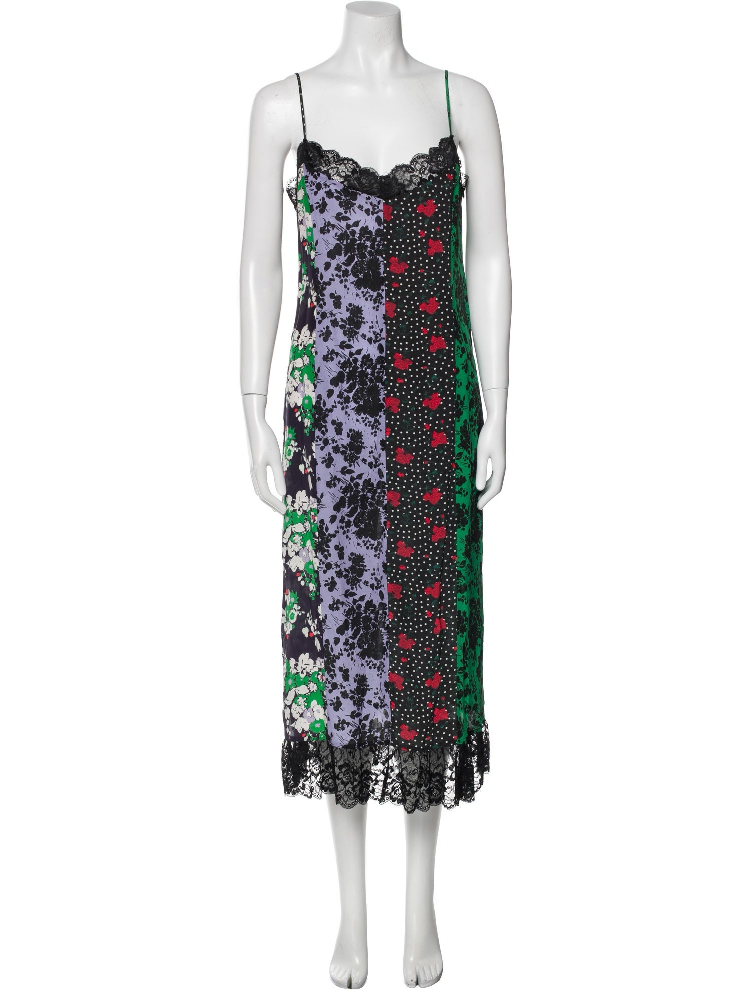 RIXO Silk Midi Length Dress