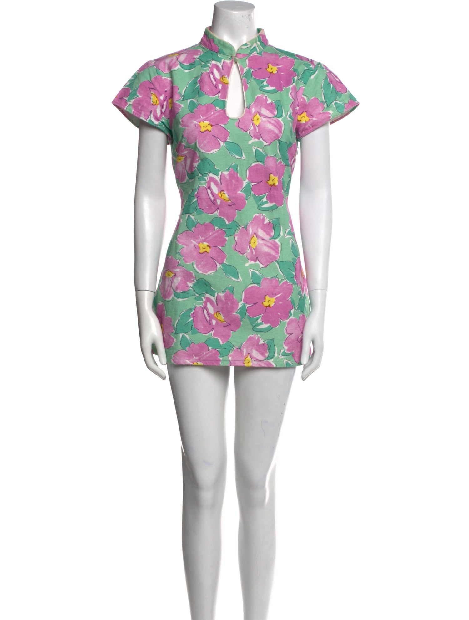 RIXO Floral Print Mini Dress