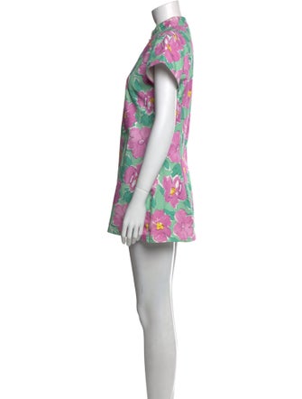 RIXO Floral Print Mini Dress