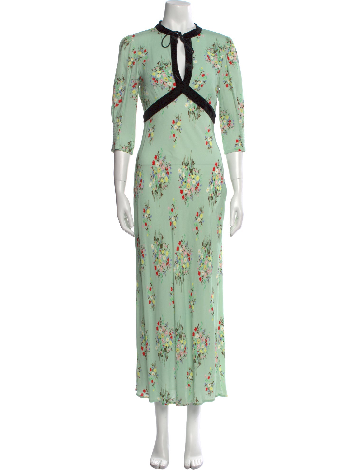 RIXO Floral Print Long Dress