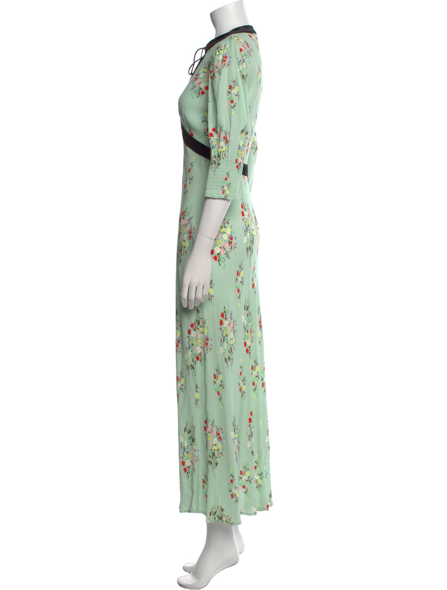 RIXO Floral Print Long Dress