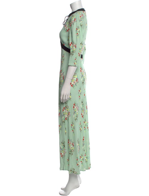RIXO Floral Print Long Dress