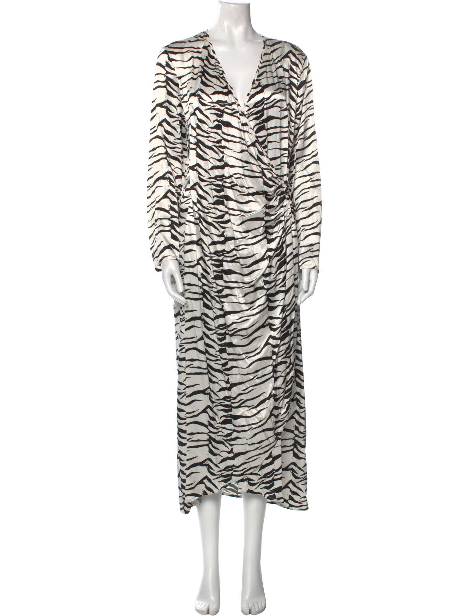 RIXO Animal Print Long Dress