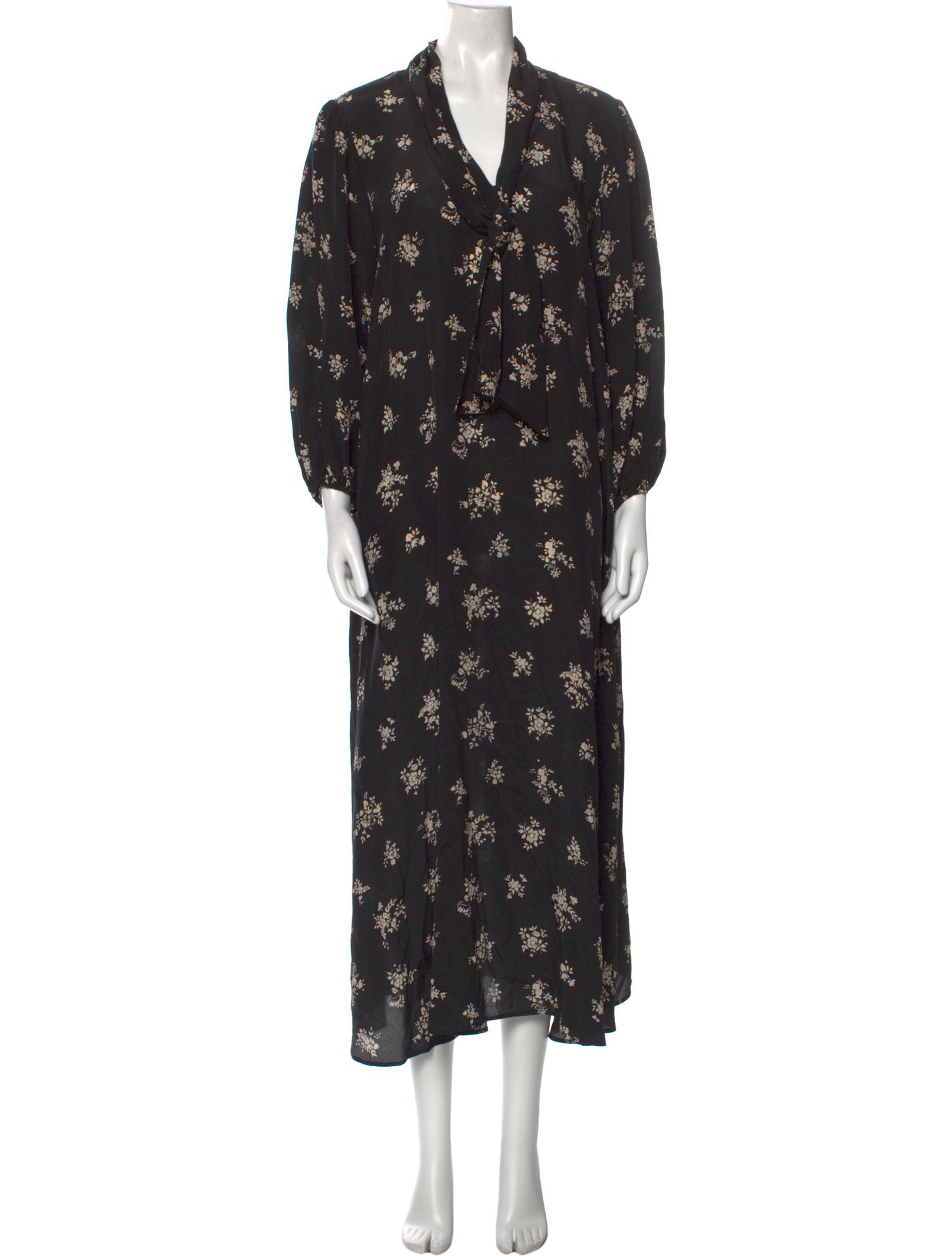 RIXO Silk Long Dress