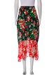 RIXO Silk Midi Length Skirt