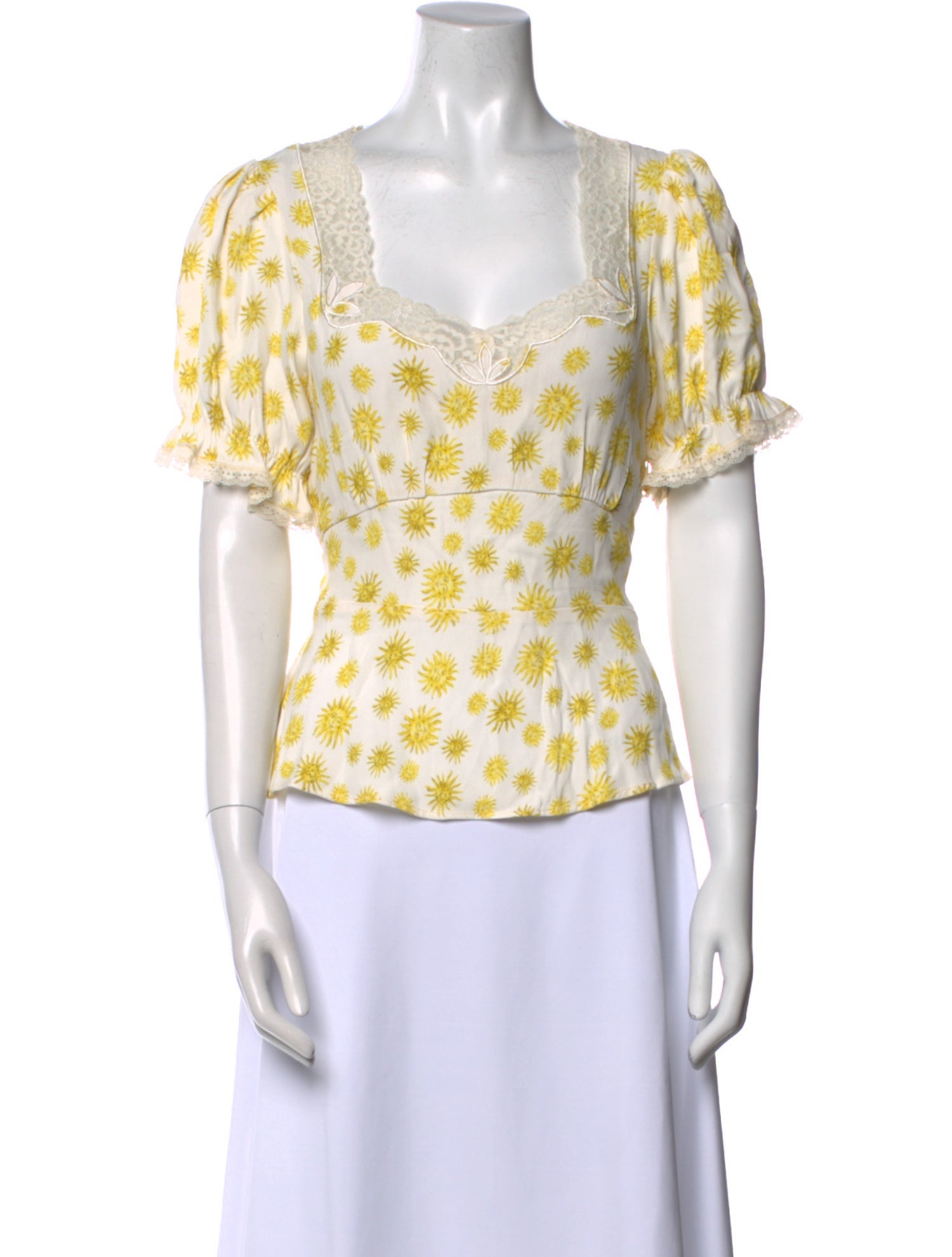 RIXO Floral Print Square Neckline Blouse w/ Tags