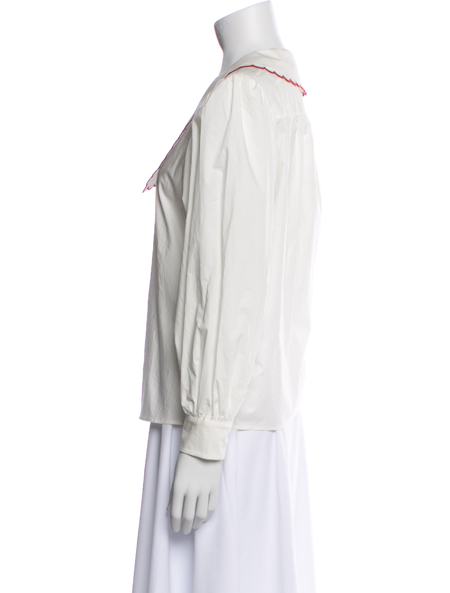 RIXO V-Neck Long Sleeve Blouse