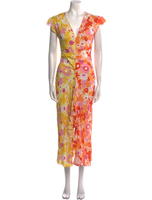 RIXO Silk Long Dress