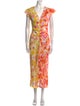 RIXO Silk Long Dress