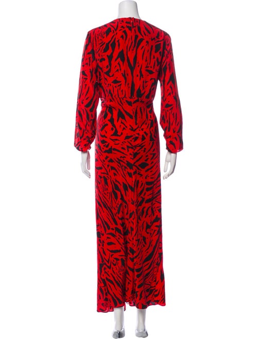 RIXO Animal Print Long Dress
