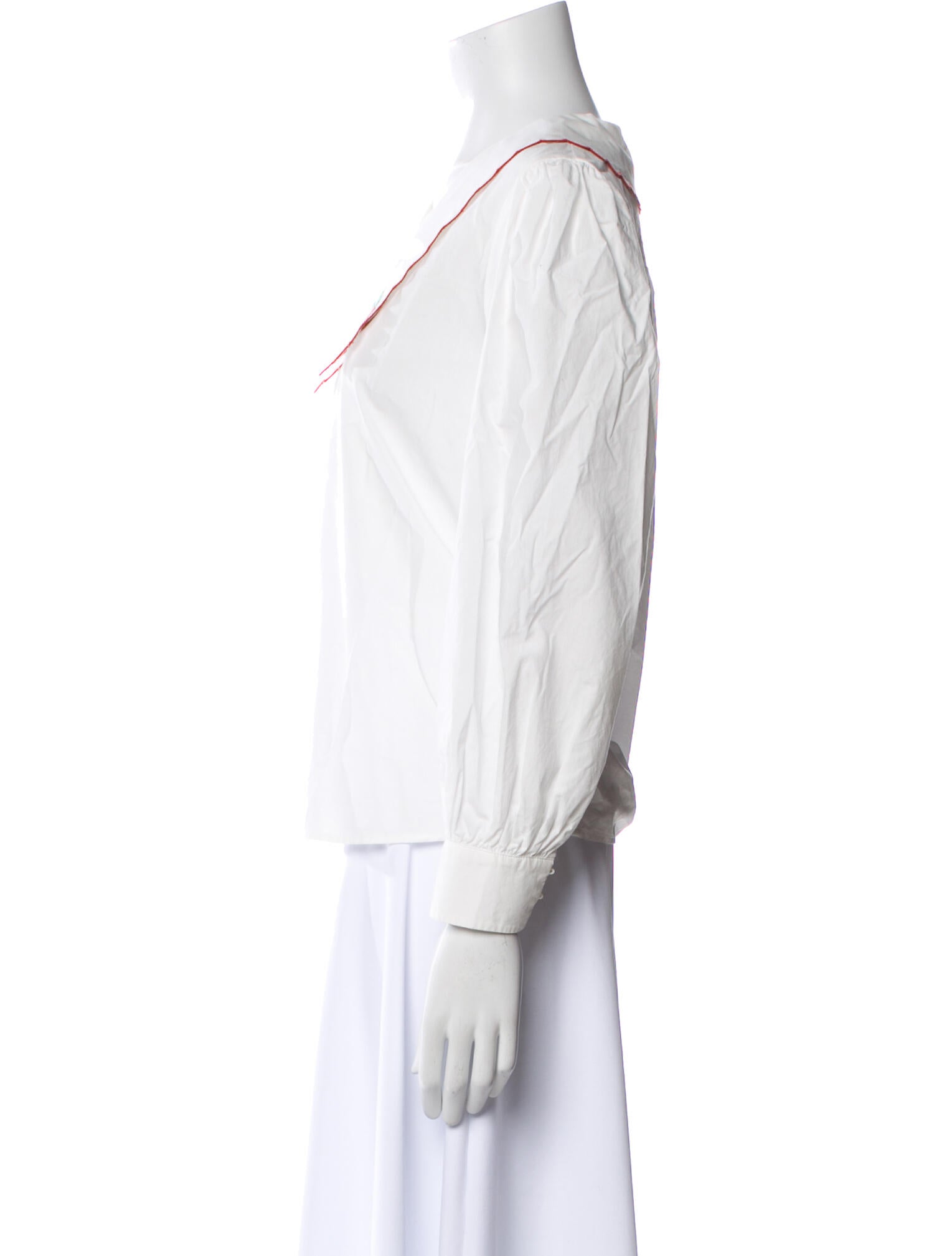 RIXO V-Neck Three-Quarter Sleeve Blouse