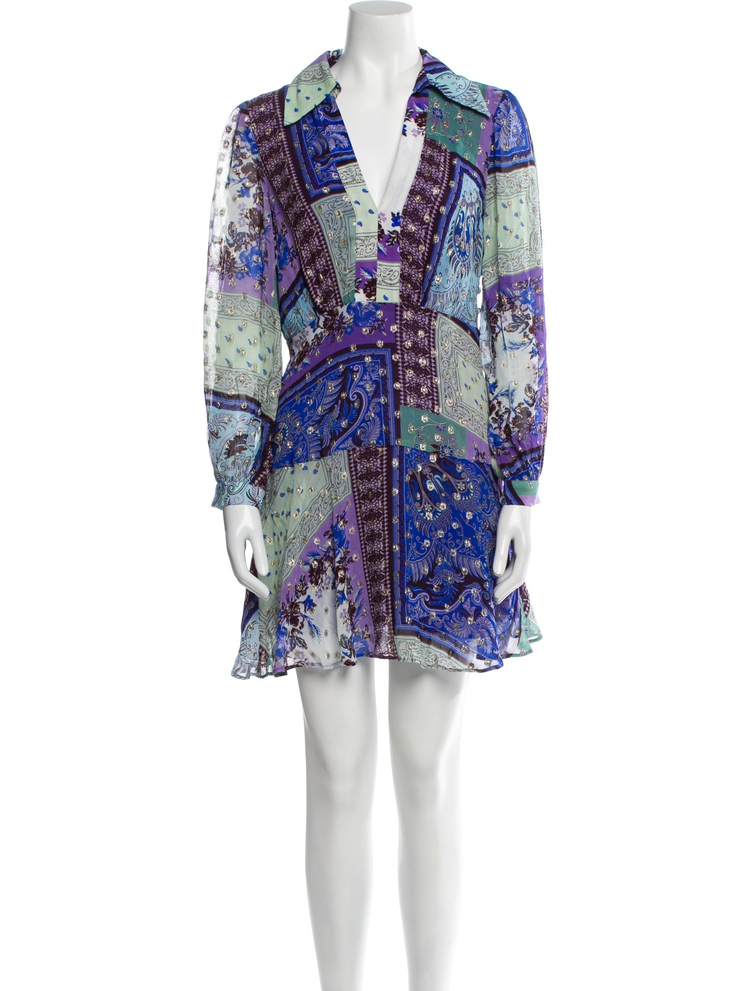 RIXO Printed Mini Dress