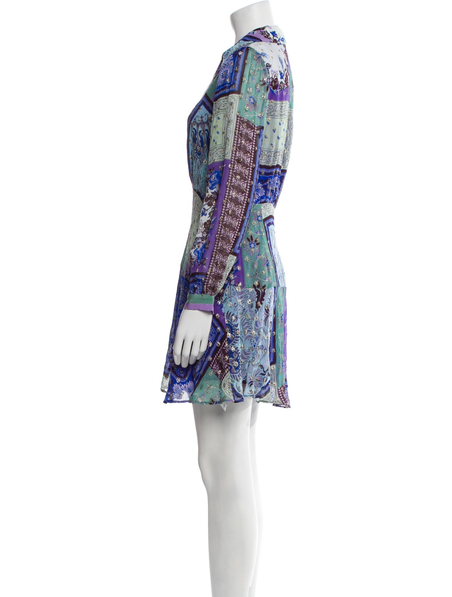 RIXO Printed Mini Dress