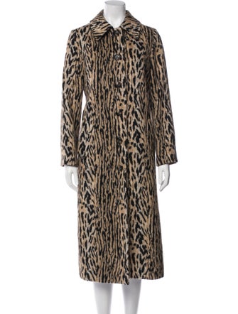 RIXO Animal Print Faux Fur Coat