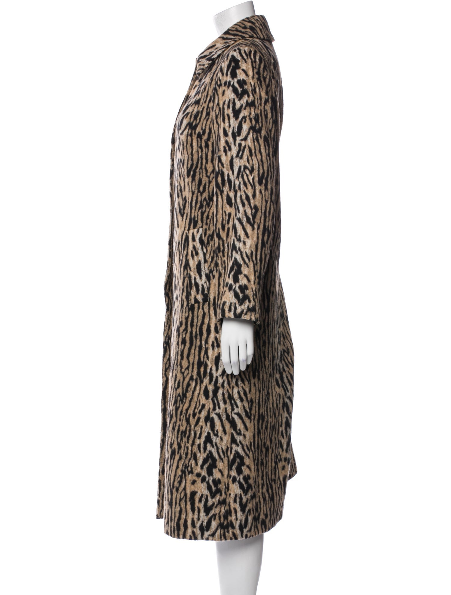 RIXO Animal Print Faux Fur Coat