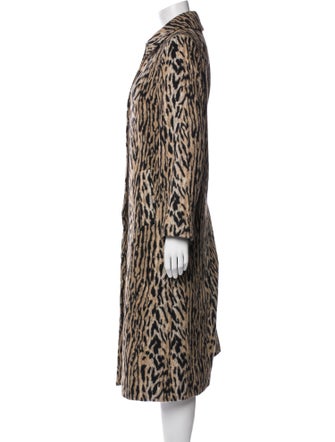 RIXO Animal Print Faux Fur Coat