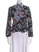 RIXO Silk Floral Print Blouse