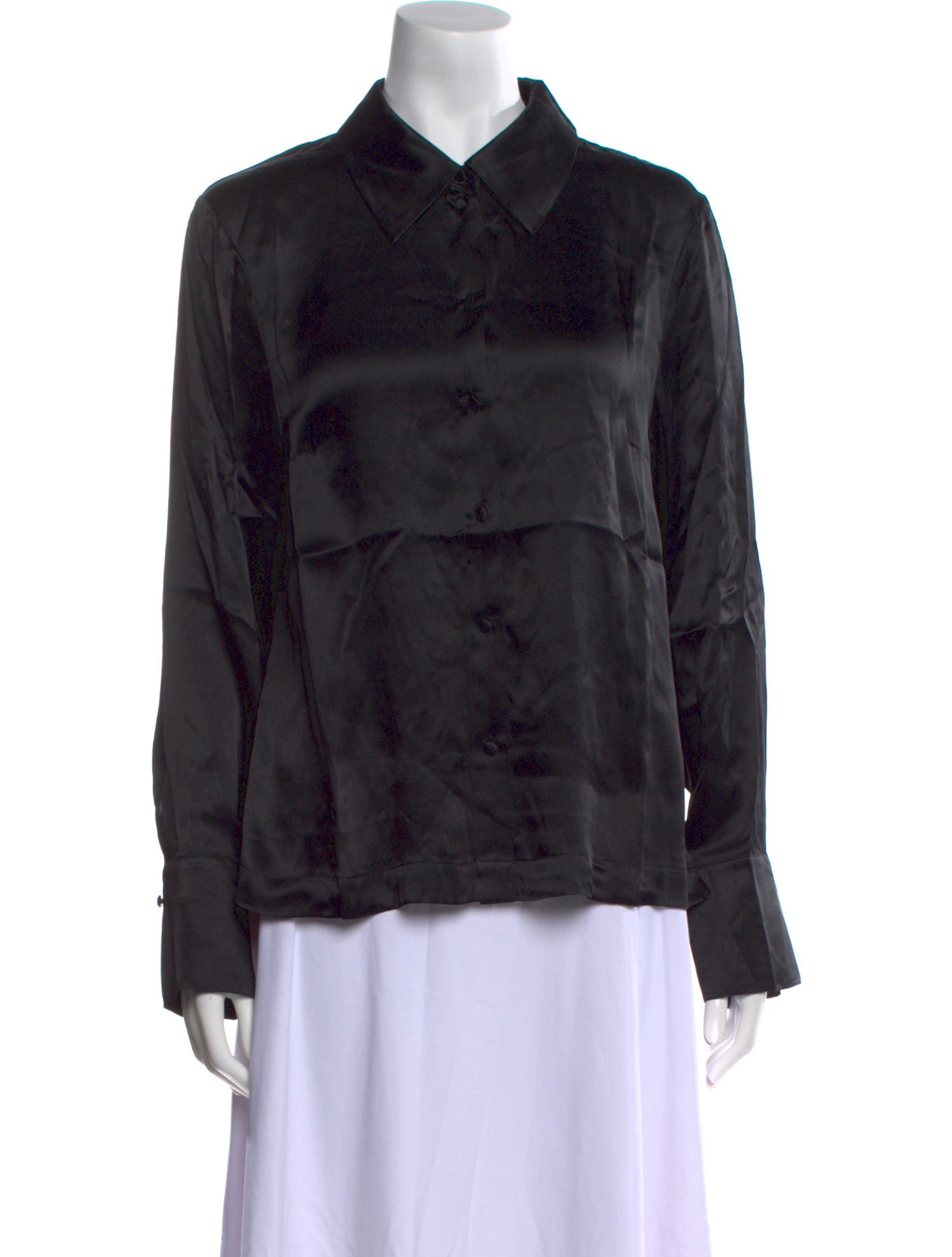 RIXO Silk Long Sleeve Button-Up Top w/ Tags