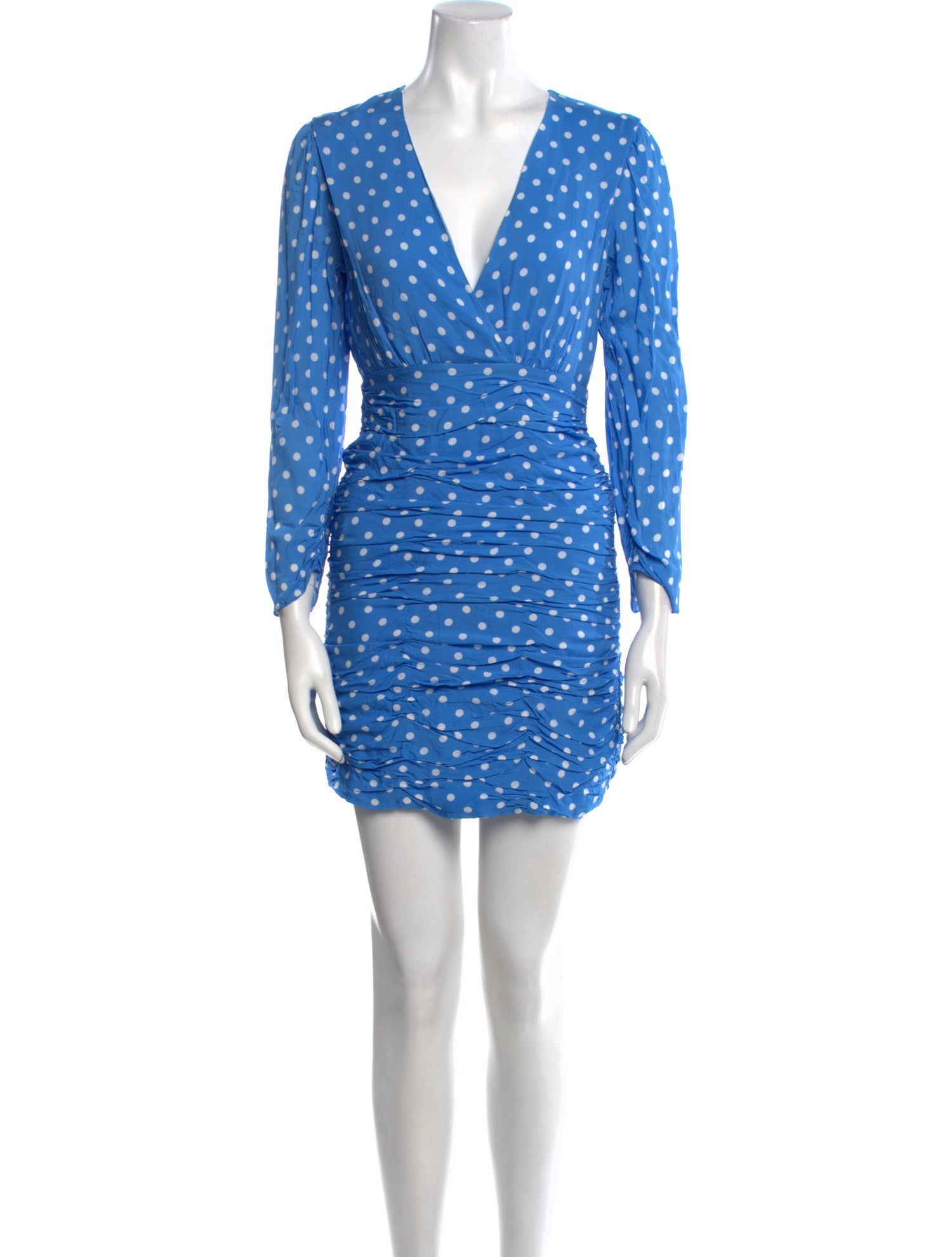 RIXO Polka Dot Print Mini Dress