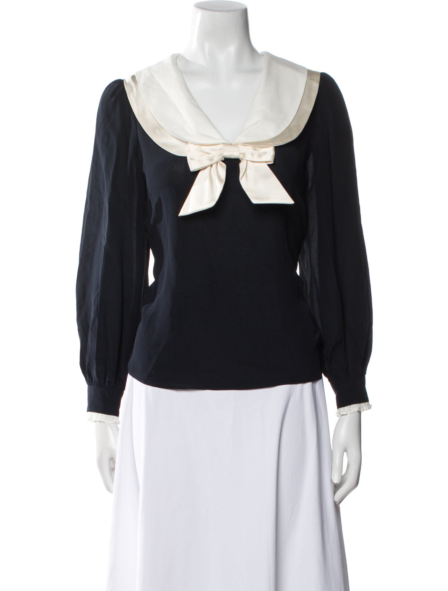 RIXO Silk Scoop Neck Blouse