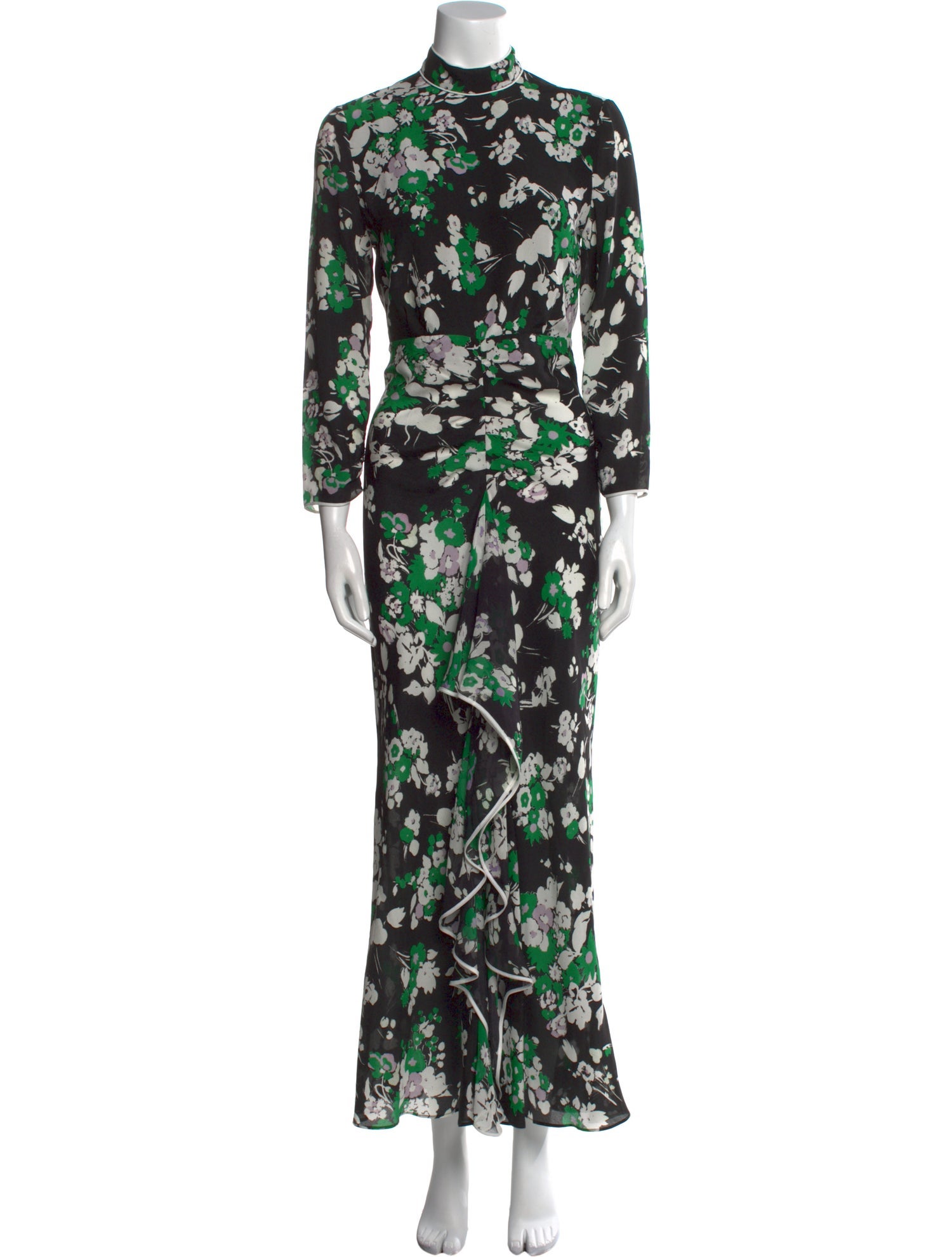 RIXO Silk Long Dress