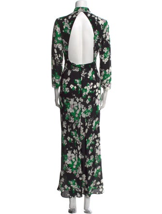 RIXO Silk Long Dress