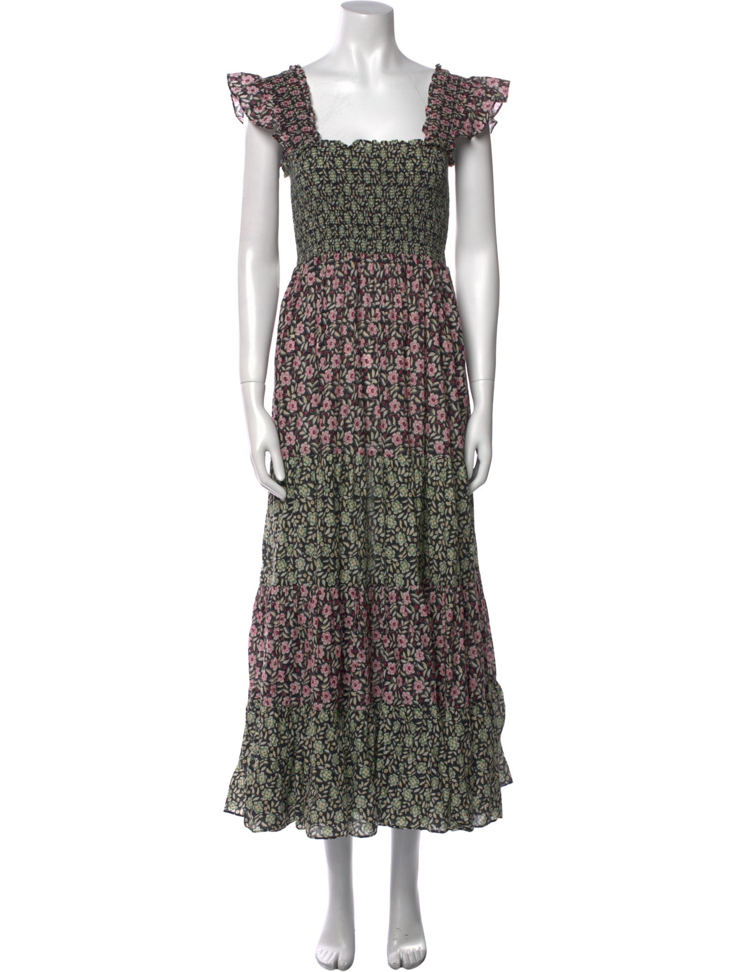 RIXO Floral Print Long Dress