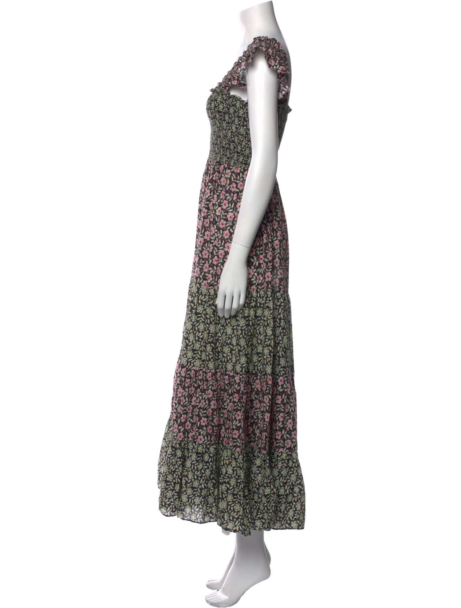 RIXO Floral Print Long Dress