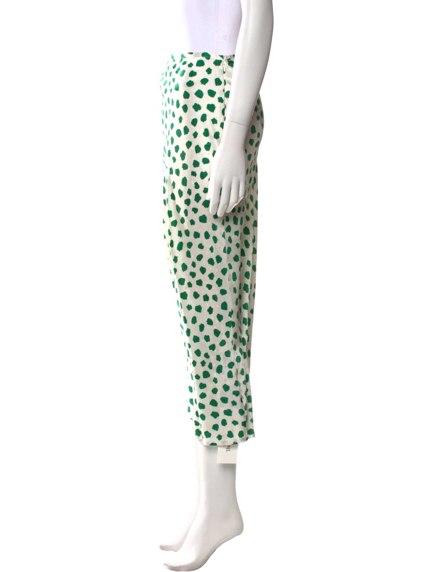 RIXO Silk Midi Length Skirt