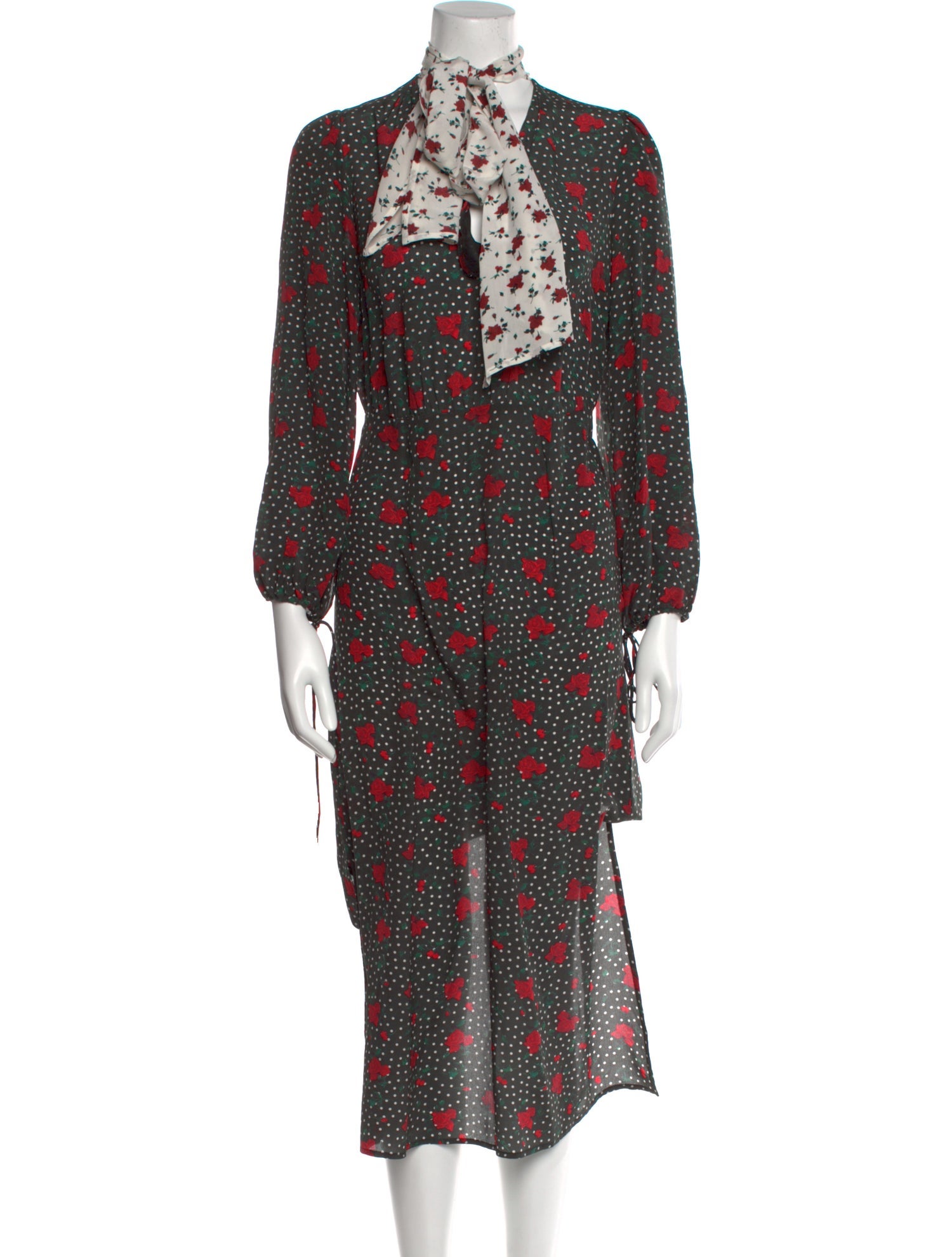 RIXO Silk Long Dress