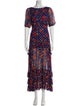 RIXO Floral Print Long Dress