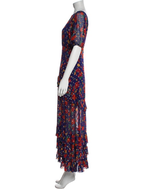 RIXO Floral Print Long Dress
