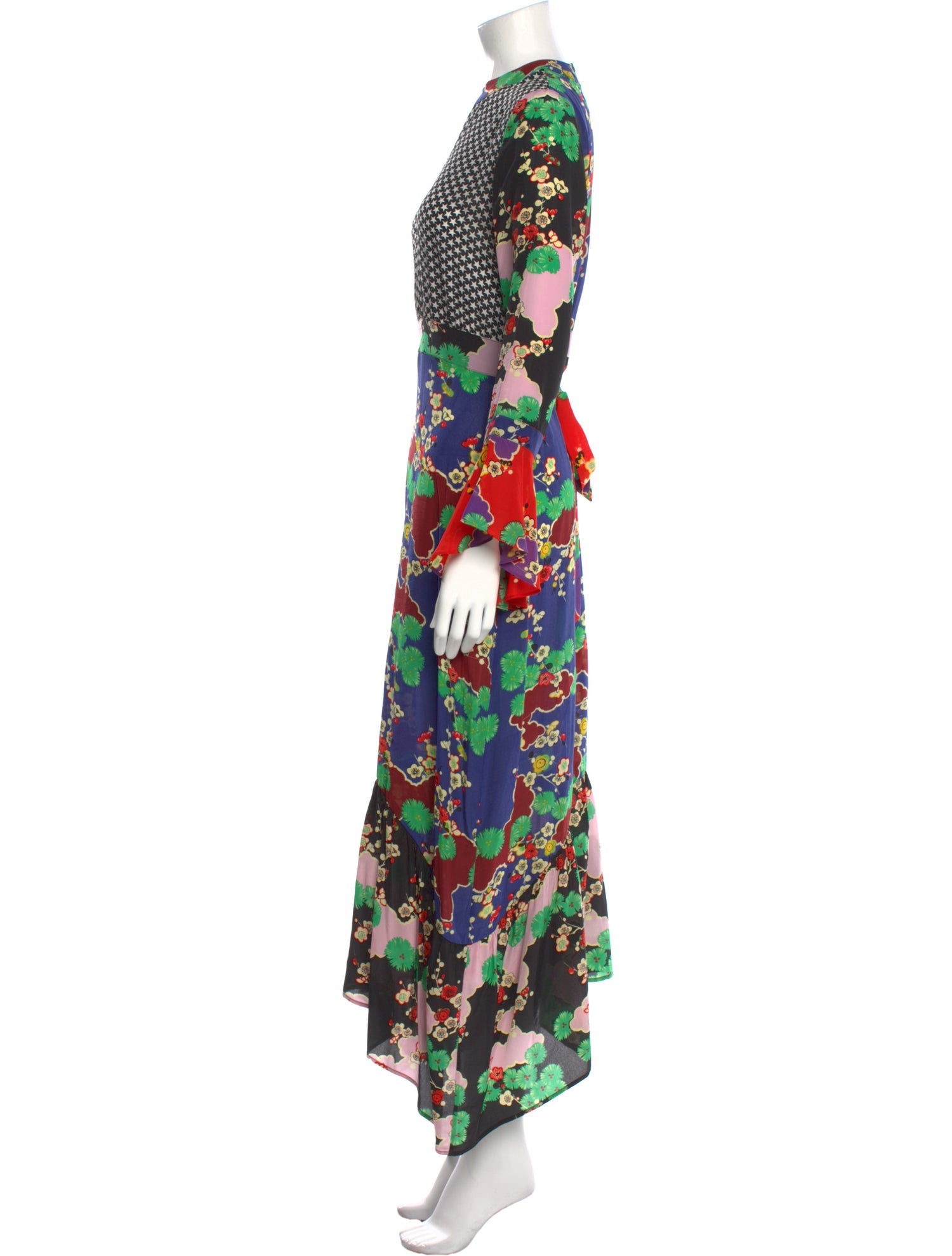 RIXO Silk Long Dress