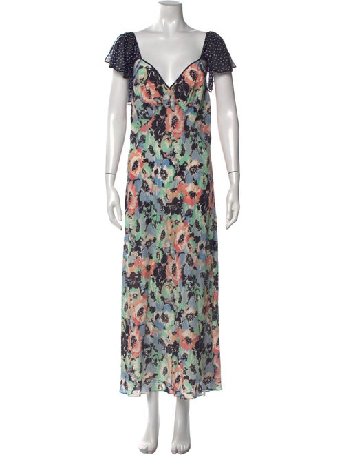 RIXO Silk Long Dress