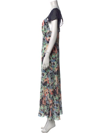RIXO Silk Long Dress
