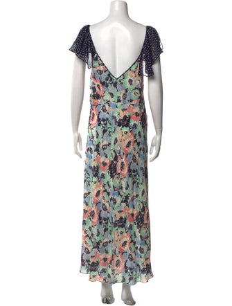 RIXO Silk Long Dress