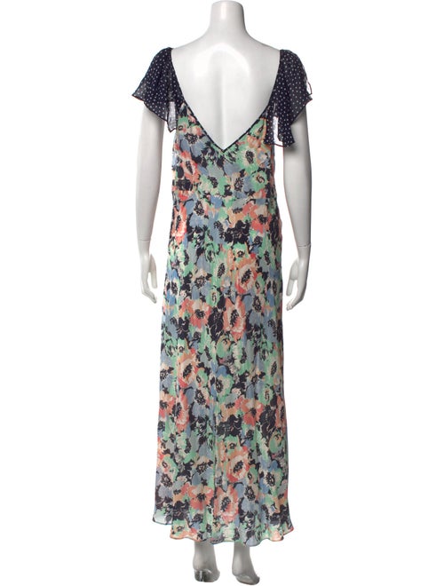 RIXO Silk Long Dress